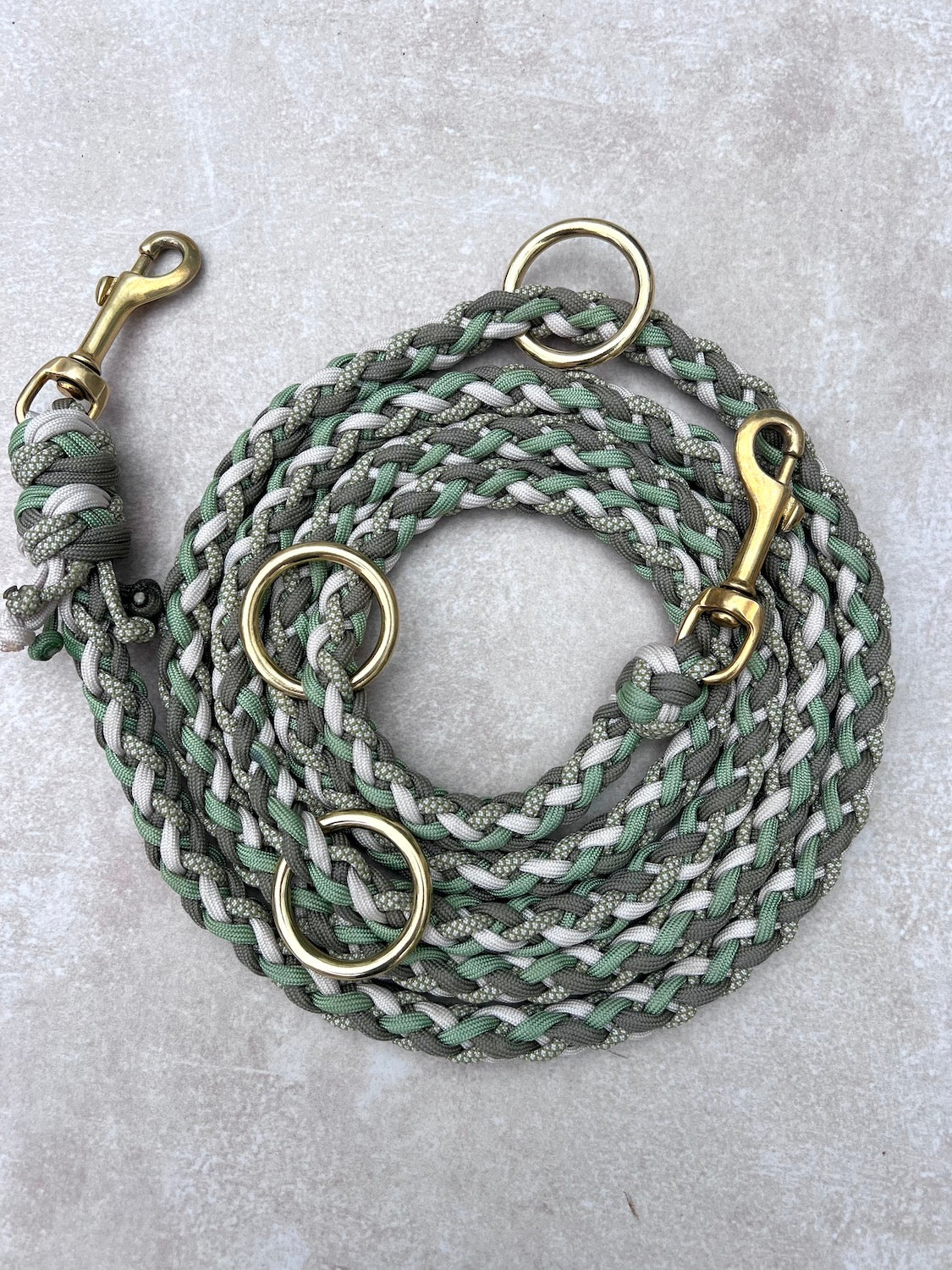 Paracord Hundeleine grün gold