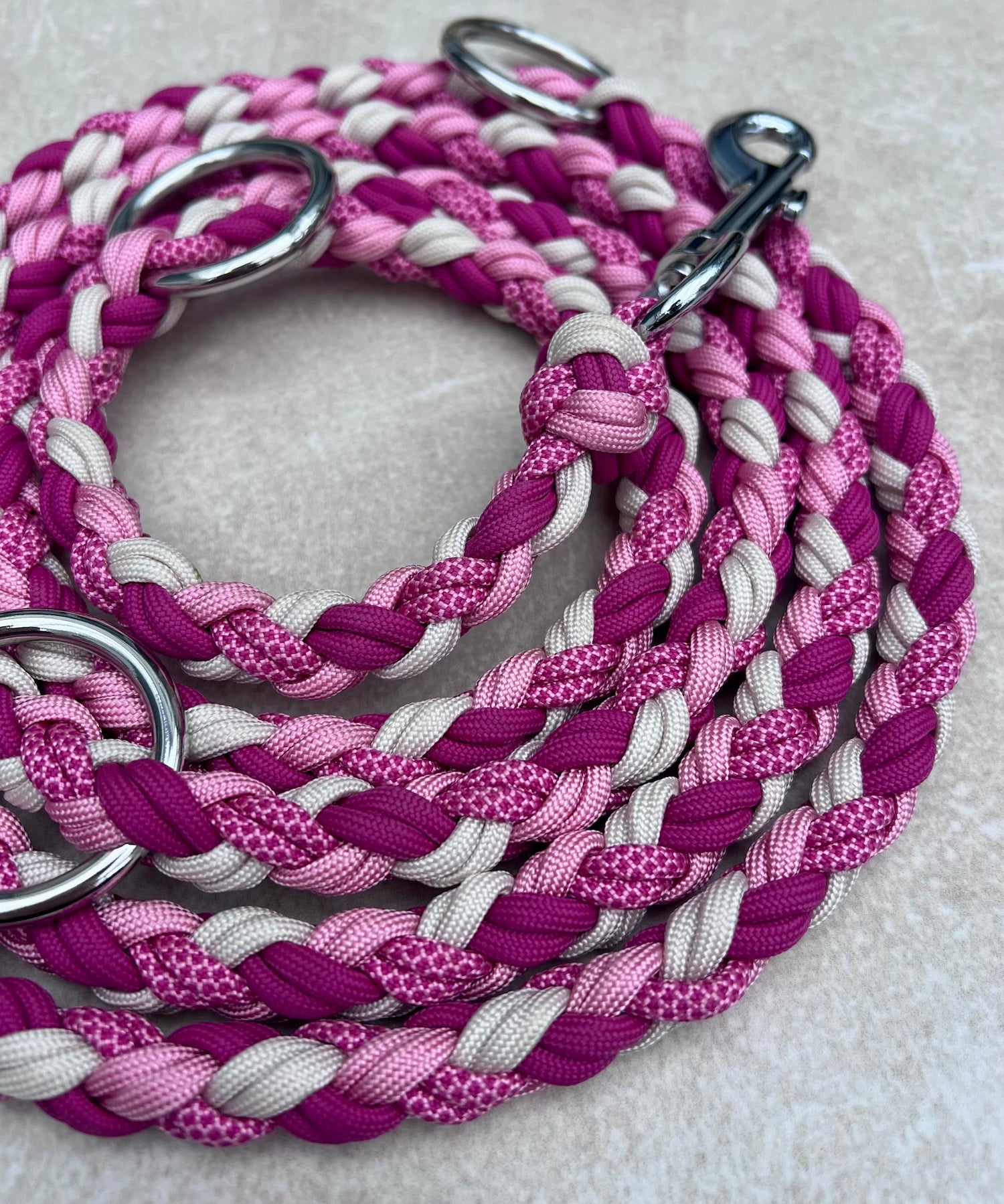 Paracord Hundeleine pink