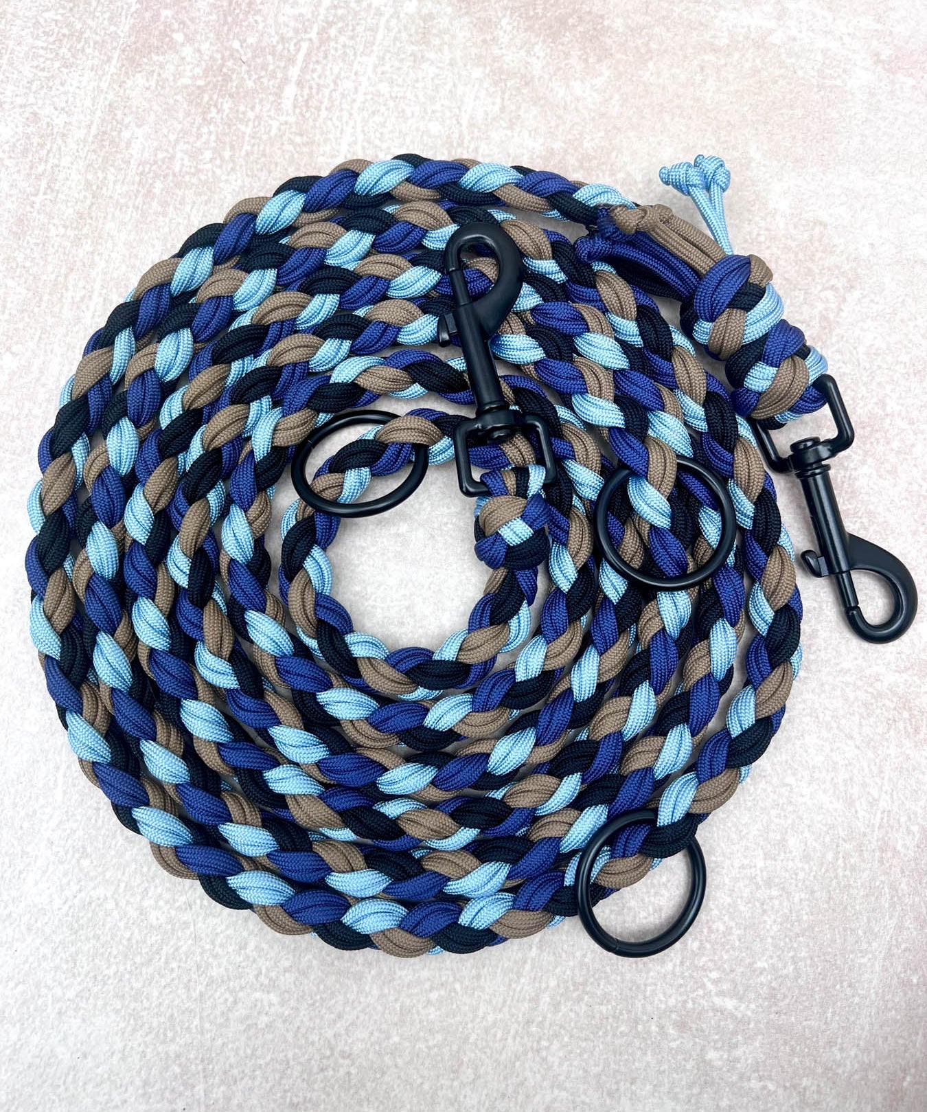 Paracord Hundeleine blau