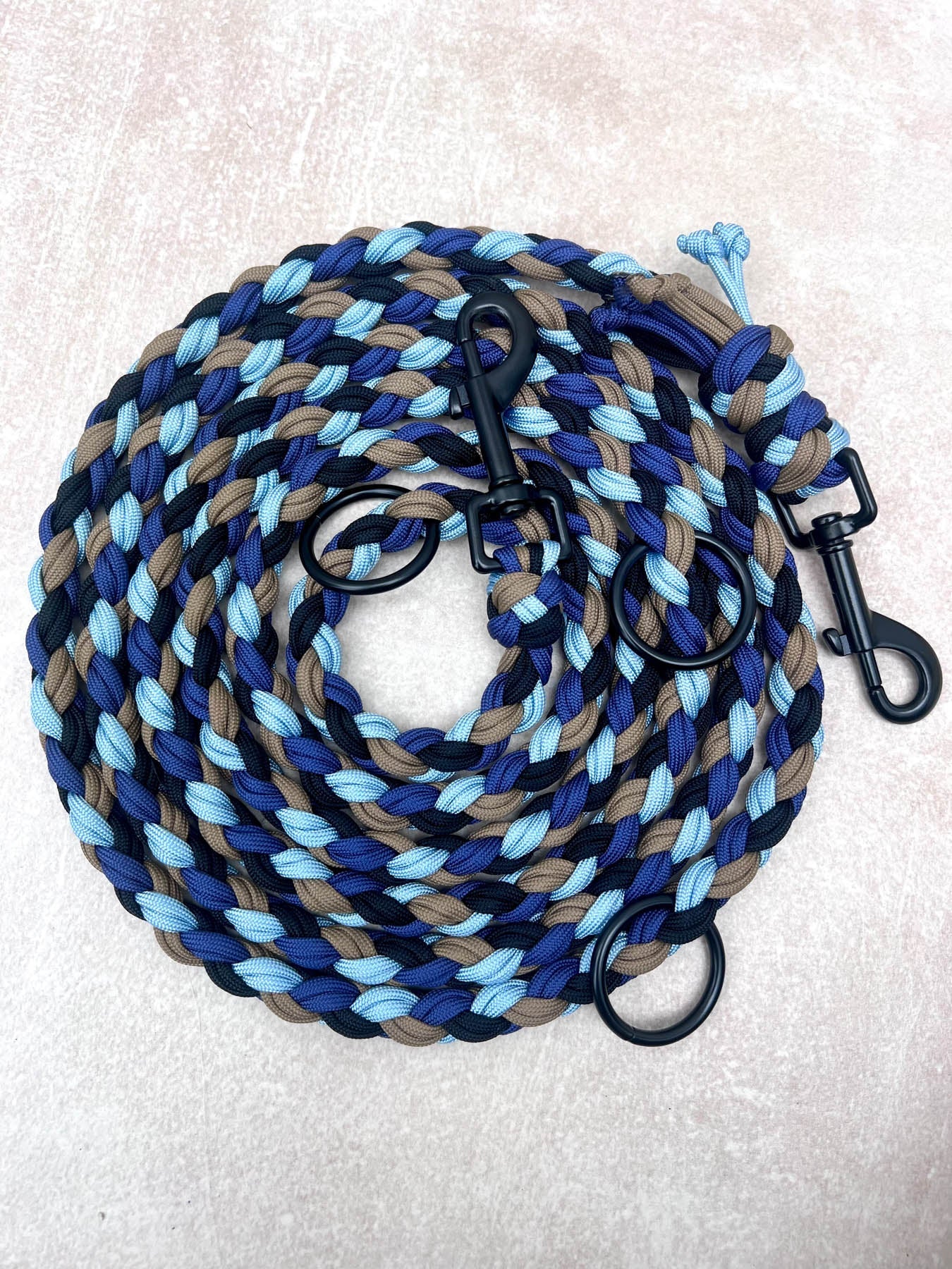 Paracord Hundeleine blau