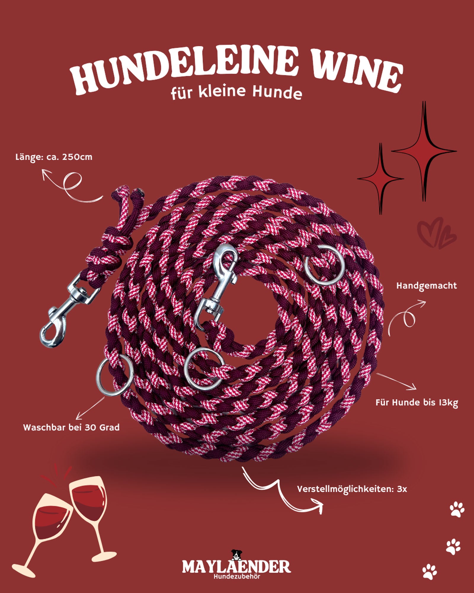Leine WINE (kleine Hunde)
