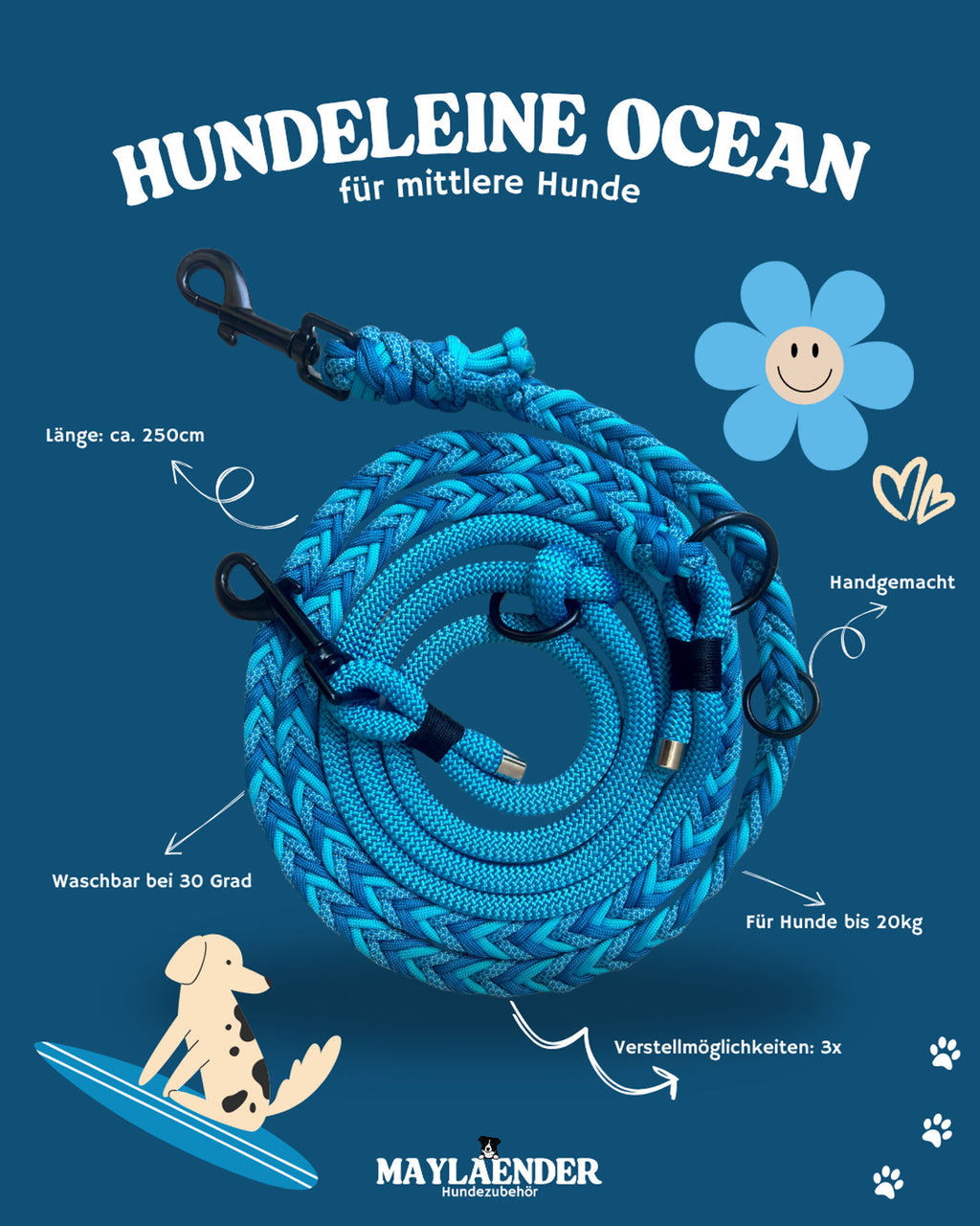 Leine OCEAN (mittlere & grosse Hunde)