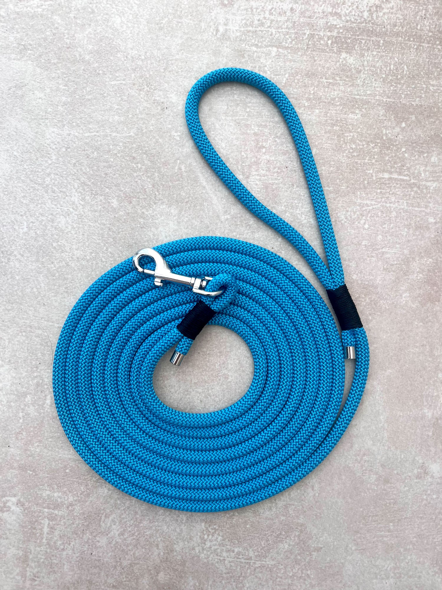 Seilleine AZURBLAU 3.7m (mittlere & grosse Hunde)